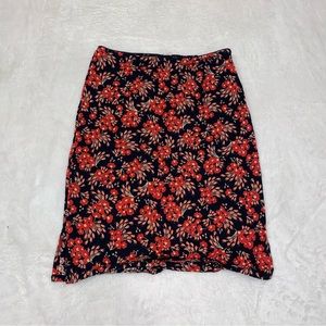 Red and black floral design skirt made in India